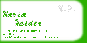 maria haider business card